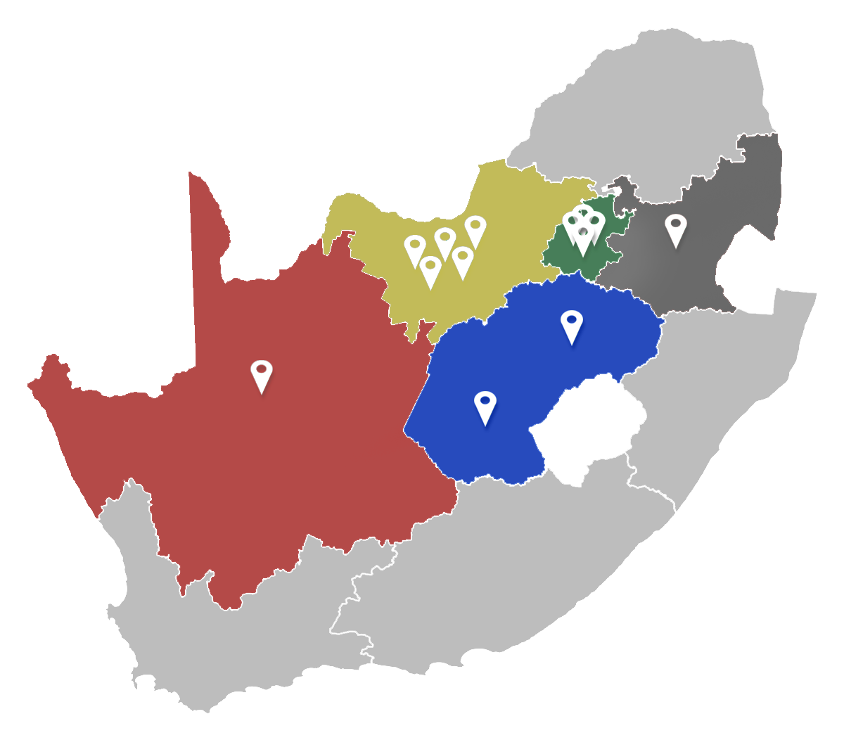 Incredible Door Bloemfontein brances map